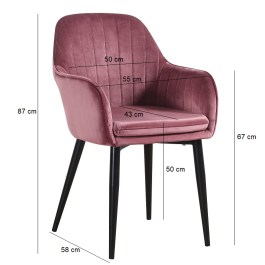 Stylowe różowe krzesło ROMA w stylu glamour 